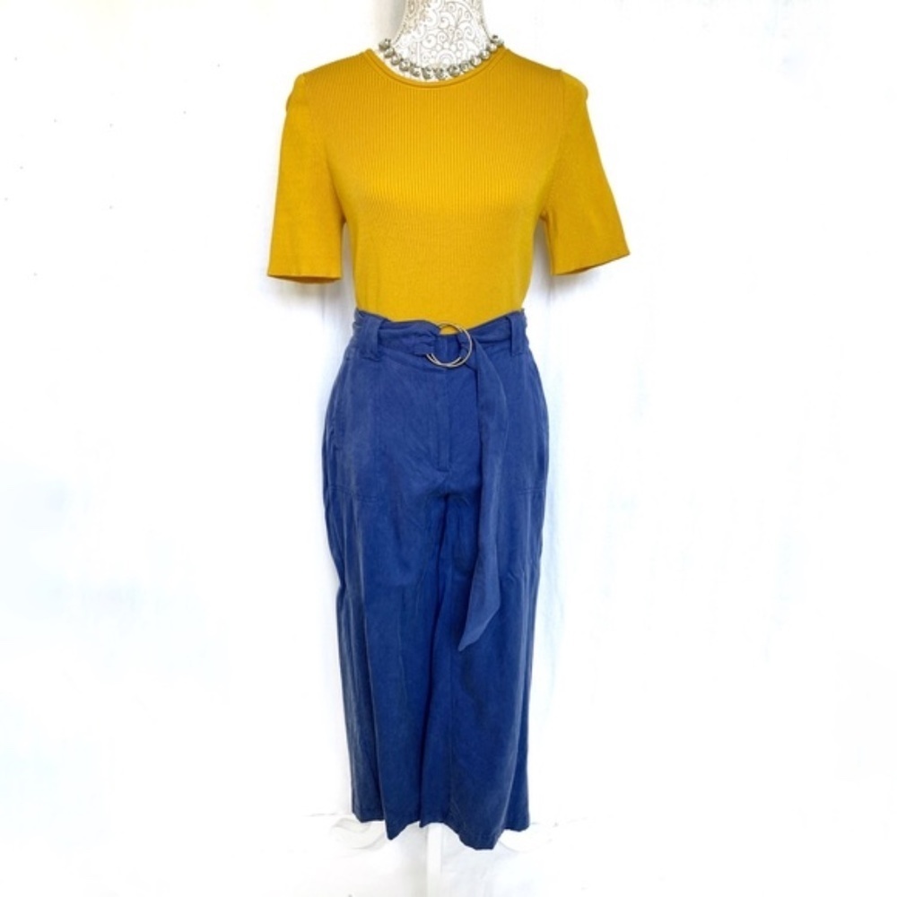 WHBM // Marine Blue The Wide Leg Crop Pant size 27 PAT
